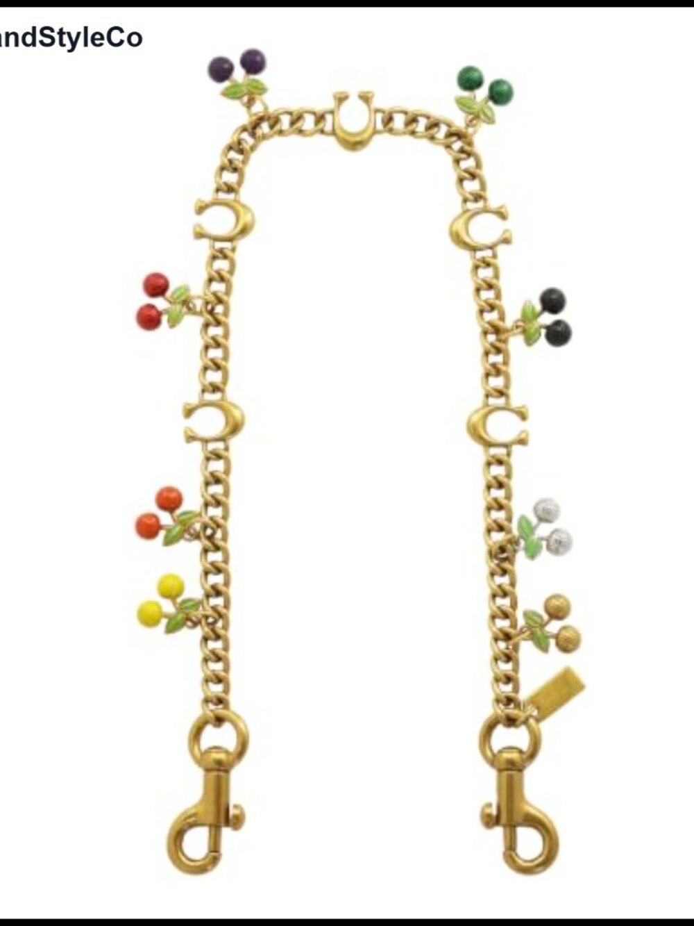 Gold Chain Purse Charm Extender Cherry Fruit Bag Accessory